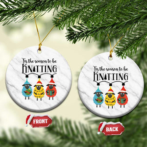 Tis The Season To Be Knitting Ceramic Ornament Xmas Gift TS12 1pc White Marble Print Your Wear