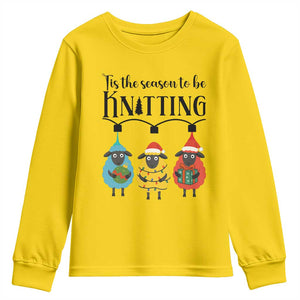 Tis The Season To Be Knitting Youth Sweatshirt Christmas Gift TS12 Daisy Print Your Wear
