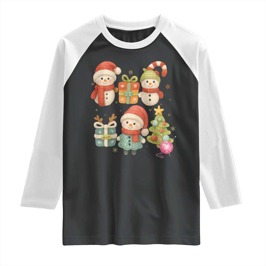 Crochet Christmas Raglan Shirt Funny Xmas Gift For Crocheter TS12 Black White Print Your Wear