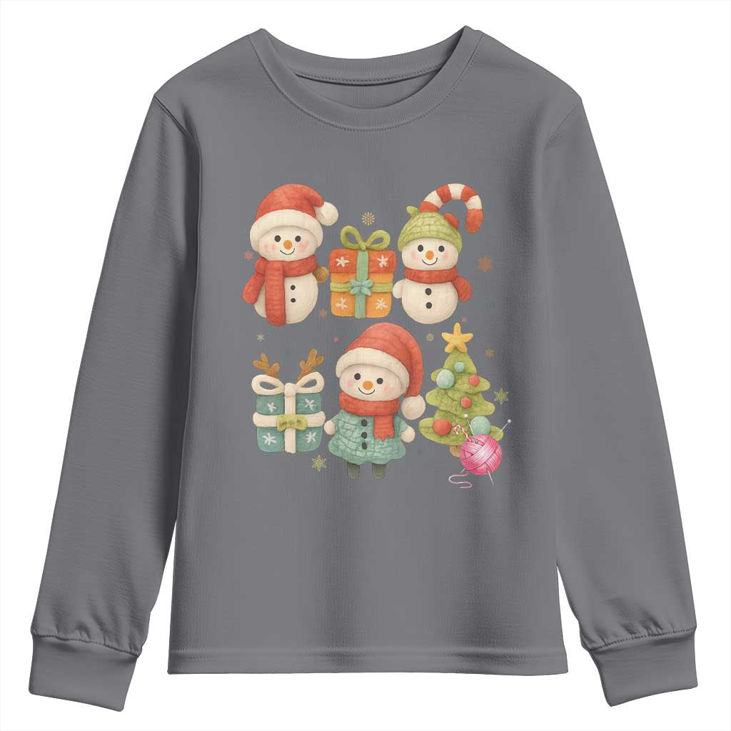 Crochet Christmas Youth Sweatshirt Funny Xmas Gift For Crocheter TS12 Charcoal Print Your Wear