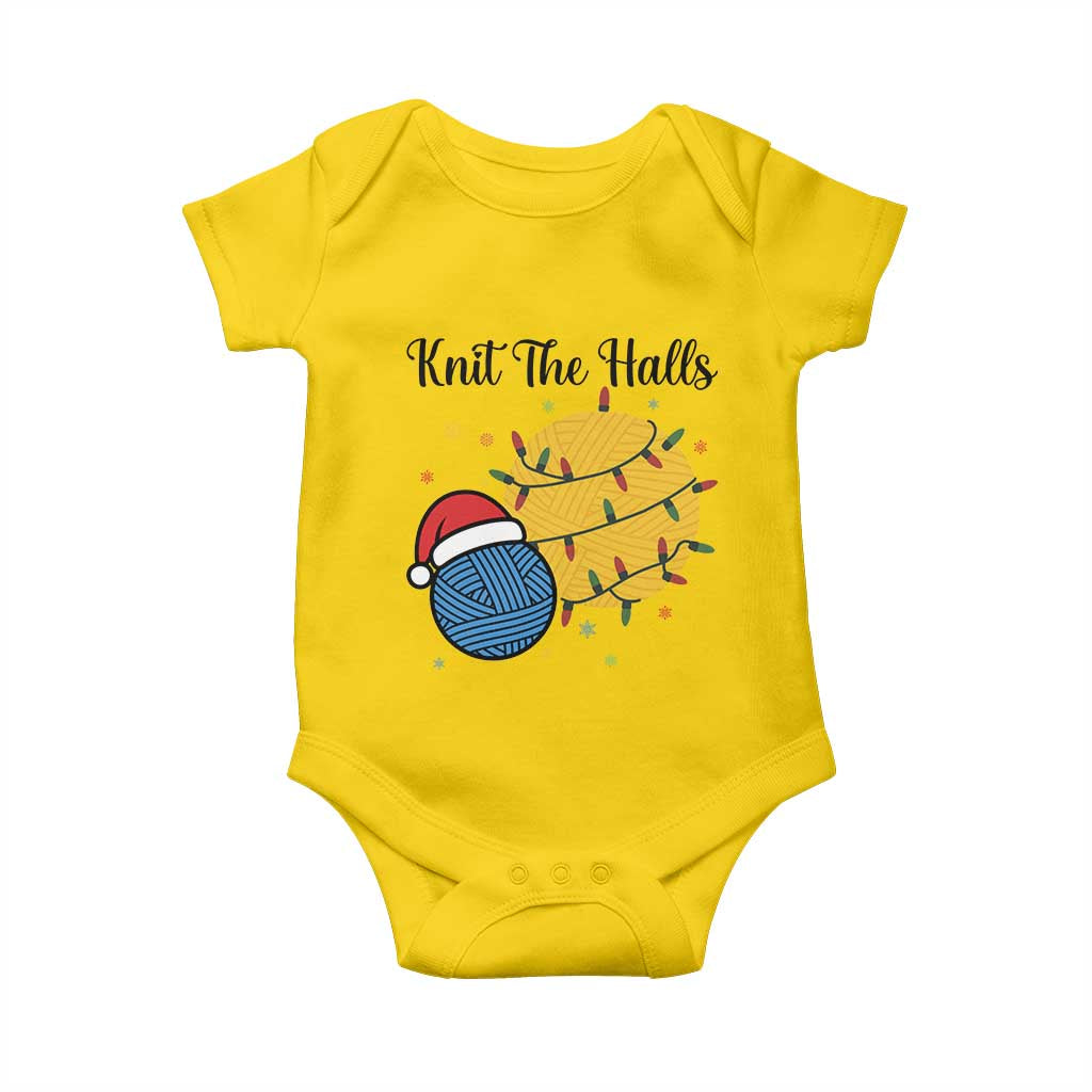 Knit The Halls Baby Onesie Funny Knitters Christmas Gift TS12 Daisy Print Your Wear