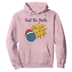 Knit The Halls Hoodie Funny Knitters Christmas Gift TS12 Light Pink Print Your Wear
