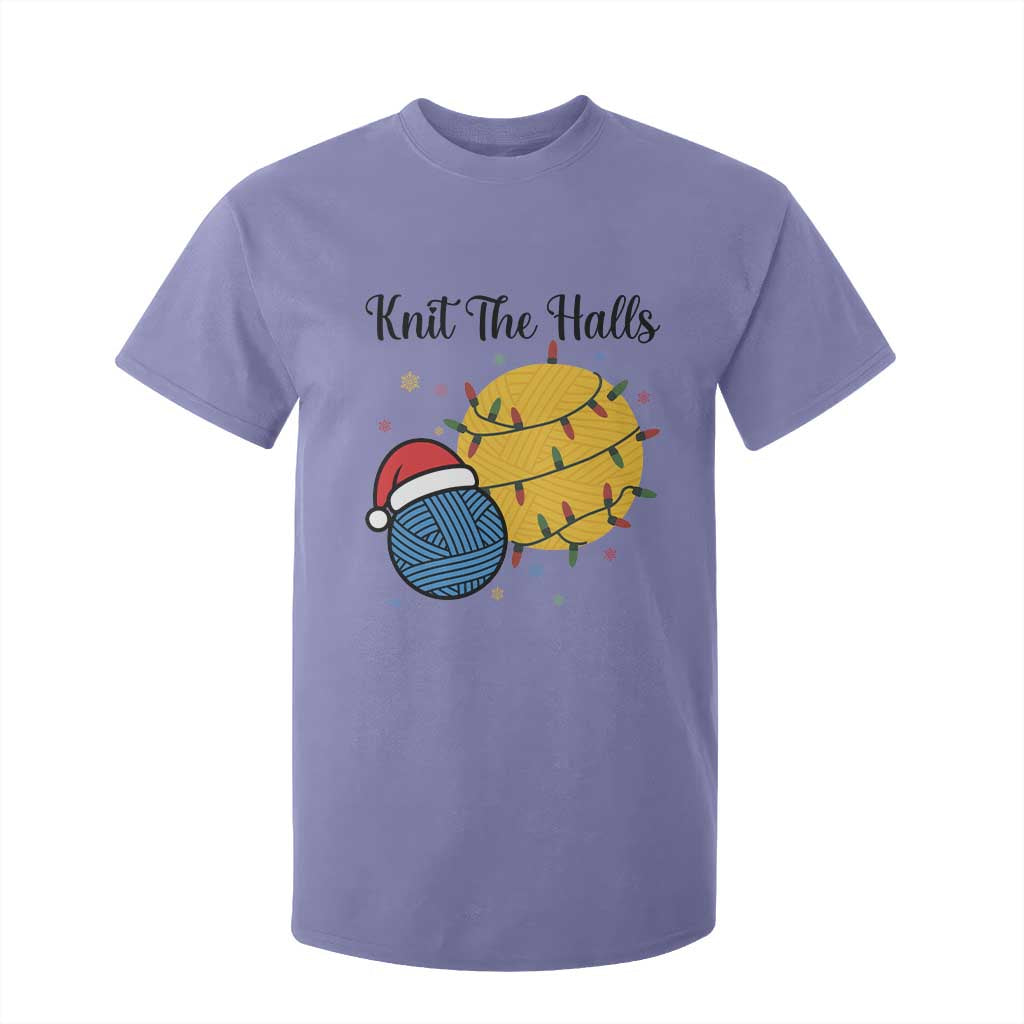 Knit The Halls T Shirt For Kid Funny Knitters Christmas Gift TS12 Violet Print Your Wear