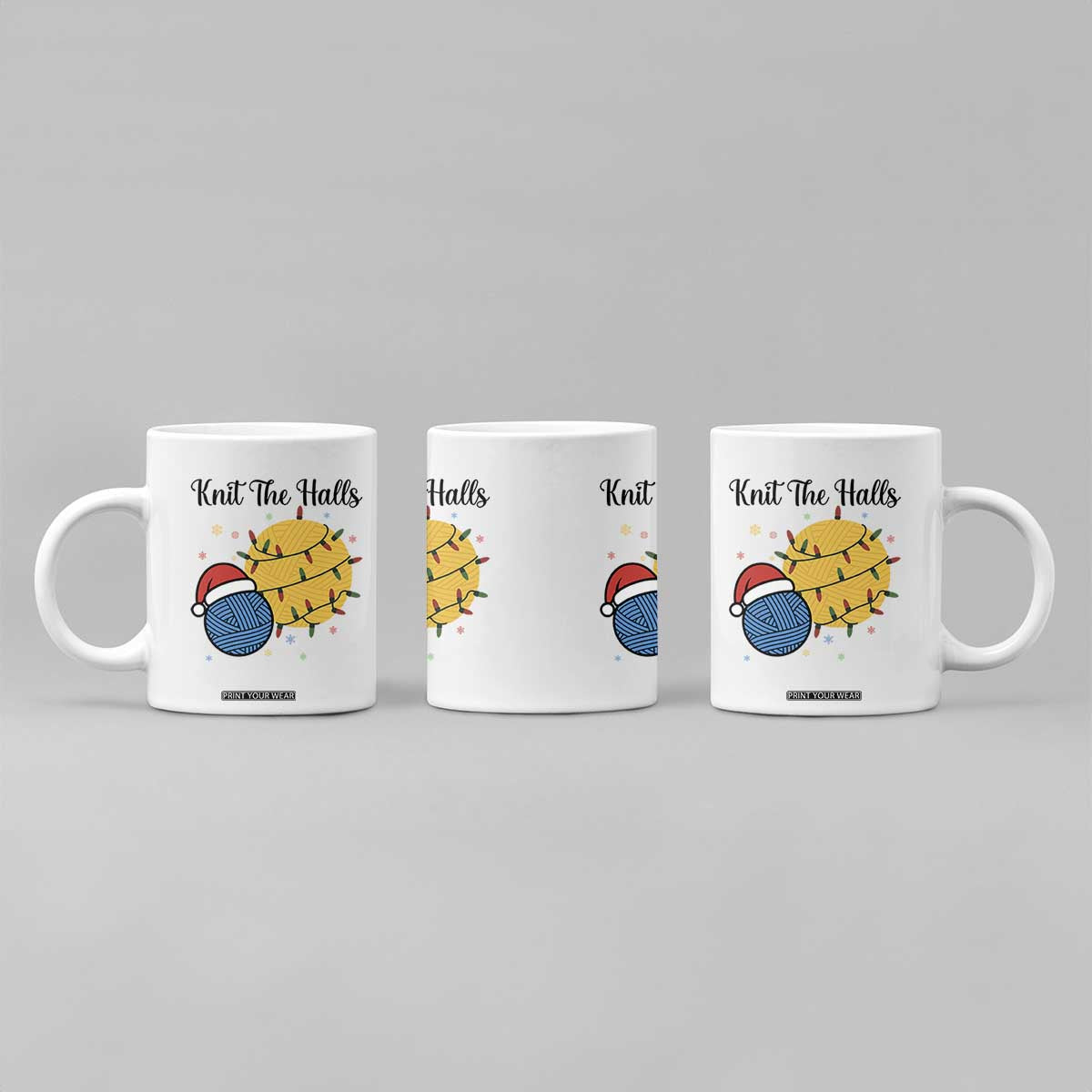 Knit The Halls Coffee Mug Funny Knitters Christmas Gift TS12 Print Your Wear
