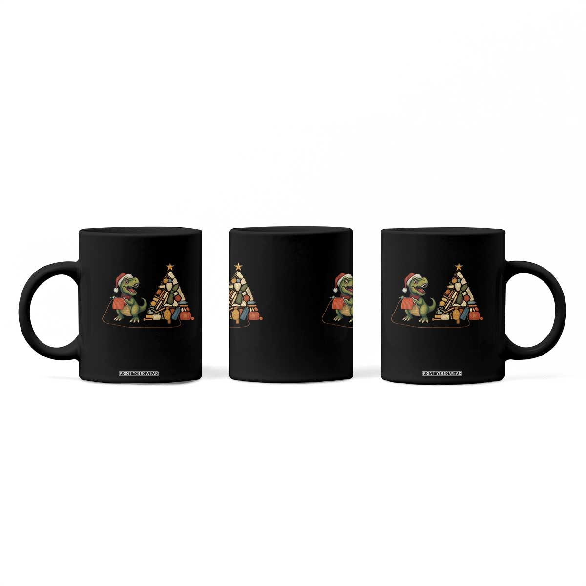 Christmas Dinosaur Knitting Coffee Mug Funny Yarn Tree Gift TS12 Print Your Wear
