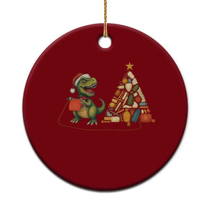Xmas Dinosaur Knitting Ceramic Ornament Funny Yarn Tree Gift TS12 1pc Red Print Your Wear