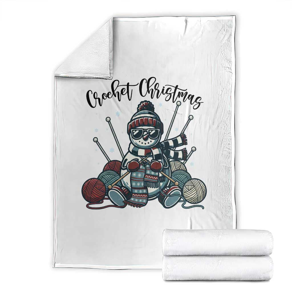 Crochet Christmas Throw Blanket Funny Snowman Crocheting Gift TS12 White Print Your Wear