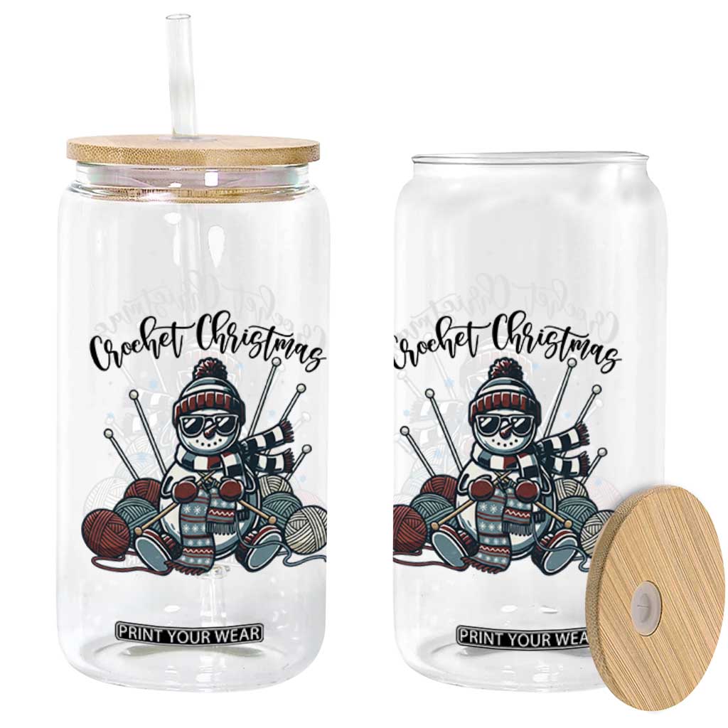 Crochet Christmas Glass Can Funny Snowman Crocheting Gift TS12 Print Your Wear