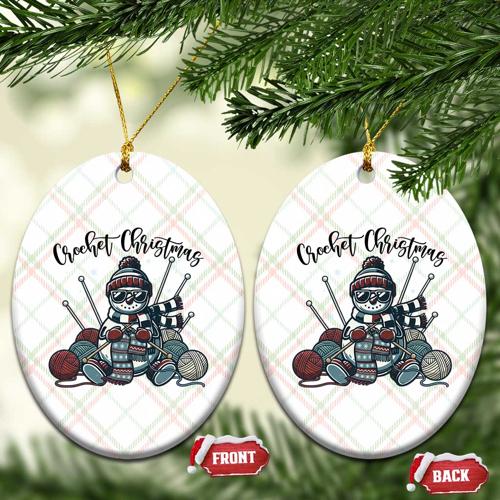Crochet Xmas Ceramic Ornament Funny Snowman Crocheting Gift TS12 Print Your Wear