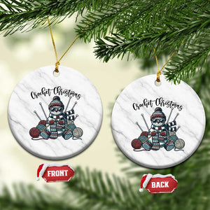 Crochet Xmas Ceramic Ornament Funny Snowman Crocheting Gift TS12 1pc White Marble Print Your Wear