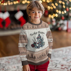 Crochet Xmas Ugly Christmas Sweater Funny Snowman Crocheting Gift TS12 Mocha Mousse Print Your Wear