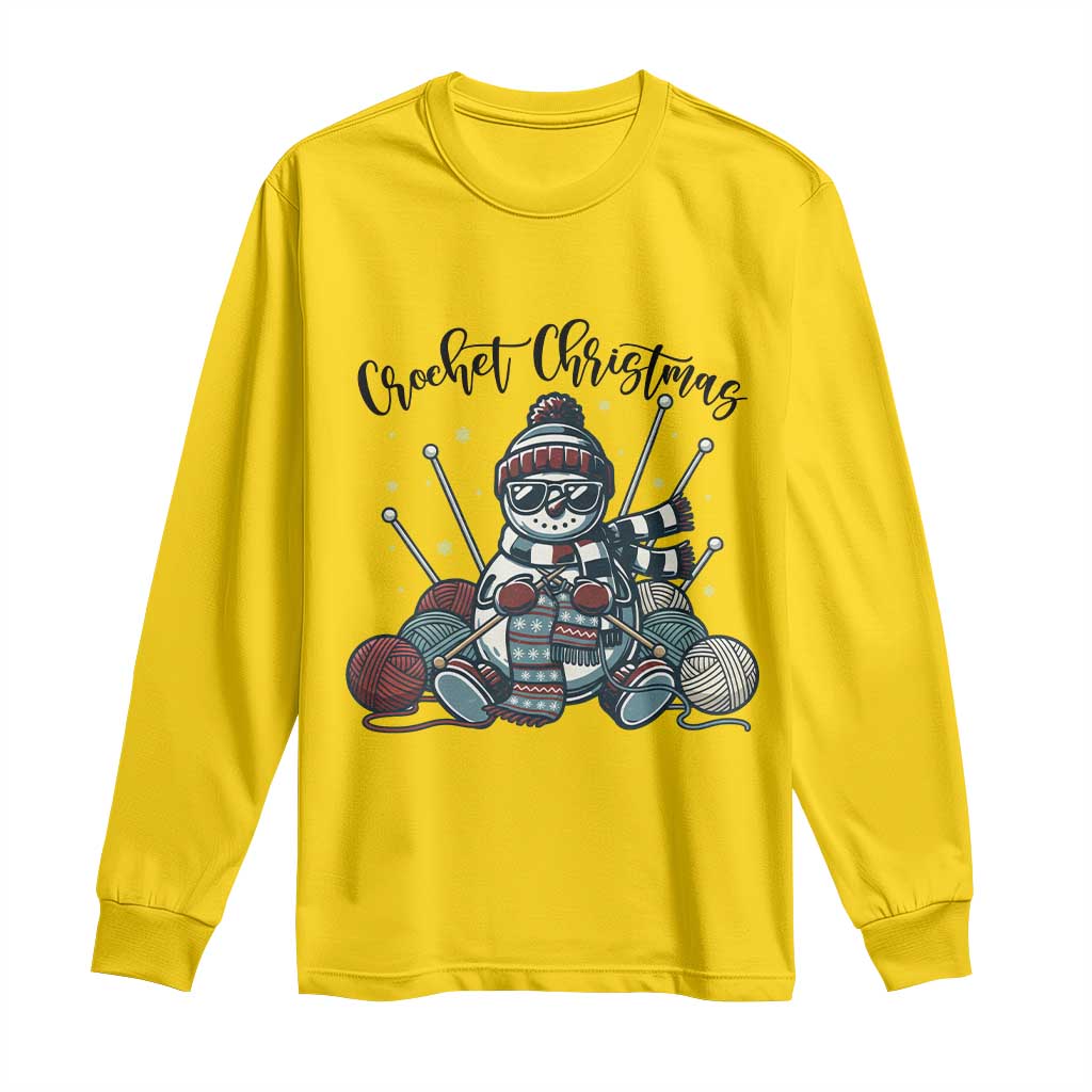 Crochet Christmas Long Sleeve Shirt Funny Snowman Crocheting Gift TS12 Daisy Print Your Wear