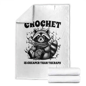 Crocheting Is My Therapy Throw Blanket Raccoon Yarn Lover TS12 White Print Your Wear