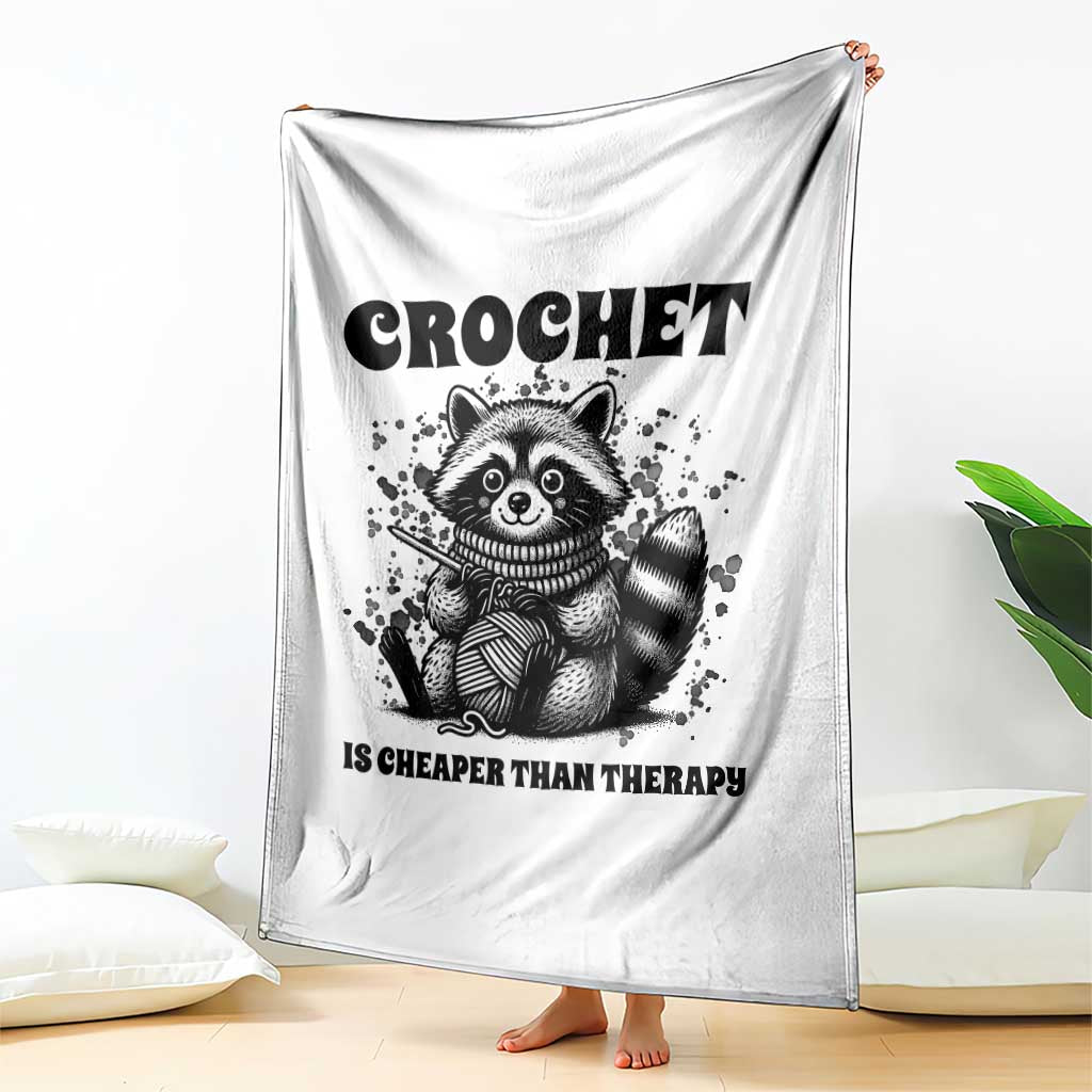 Crocheting Is My Therapy Throw Blanket Raccoon Yarn Lover TS12 Print Your Wear