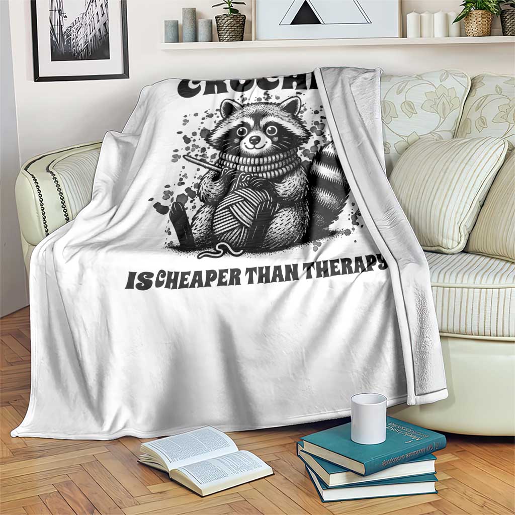 Crocheting Is My Therapy Throw Blanket Raccoon Yarn Lover TS12 Print Your Wear