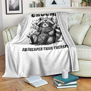 Crocheting Is My Therapy Throw Blanket Raccoon Yarn Lover TS12 Print Your Wear
