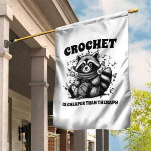 Crocheting Is My Therapy Garden Flag Raccoon Yarn Lover TS12 Print Your Wear