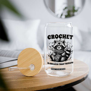 Crocheting Is My Therapy Glass Can Raccoon Yarn Lover TS12 Print Your Wear