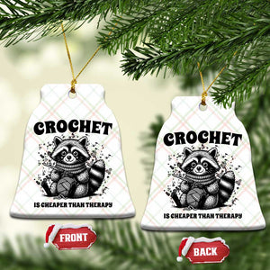 Crocheting Is My Therapy Ceramic Ornament Raccoon Yarn Lover TS12 Print Your Wear