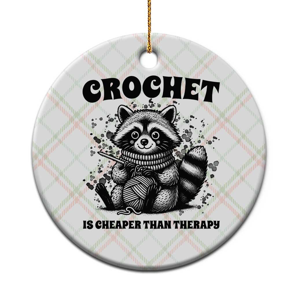 Crocheting Is My Therapy Ceramic Ornament Raccoon Yarn Lover TS12 1pc Christmas Plaid Print Your Wear