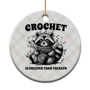 Crocheting Is My Therapy Ceramic Ornament Raccoon Yarn Lover TS12 1pc Christmas Plaid Print Your Wear