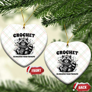 Crocheting Is My Therapy Ceramic Ornament Raccoon Yarn Lover TS12 Print Your Wear