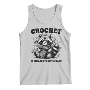 Crocheting Is My Therapy Tank Top Raccoon Yarn Lover TS12 Ash Print Your Wear