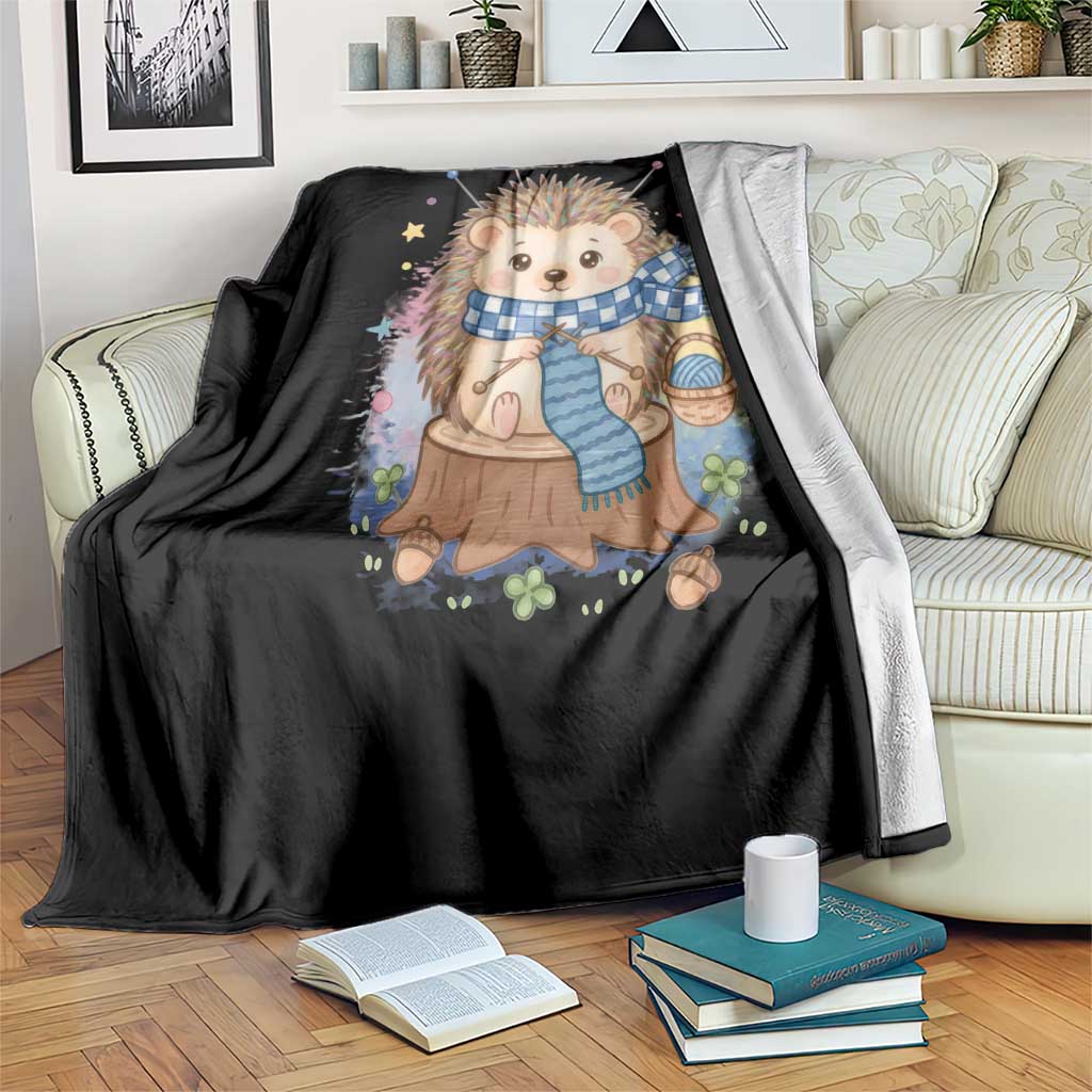 Cute Hedgehog Knitting Throw Blanket Gift For Crocheter TS12 Print Your Wear