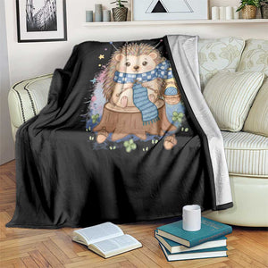 Cute Hedgehog Knitting Throw Blanket Gift For Crocheter TS12 Print Your Wear