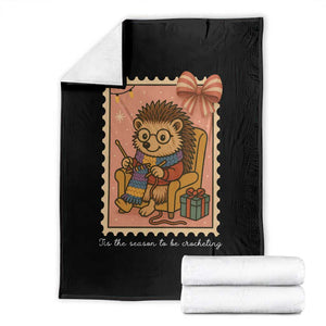 Cute Hedgehog Knitting Throw Blanket Christmas Holiday Gift TS12 Black Print Your Wear