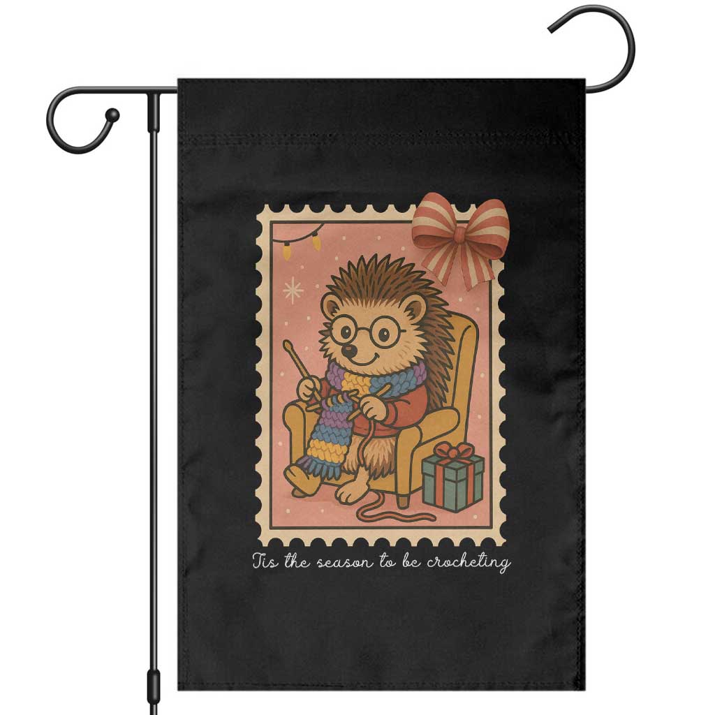 Cute Hedgehog Knitting Garden Flag Christmas Holiday Gift TS12 Black Print Your Wear