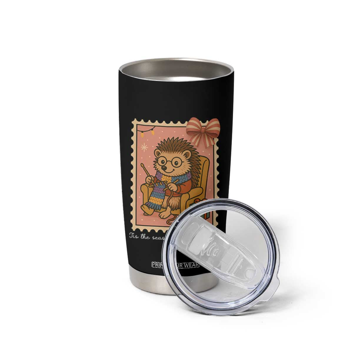Cute Hedgehog Knitting Tumbler Cup Christmas Holiday Gift TS12 Print Your Wear