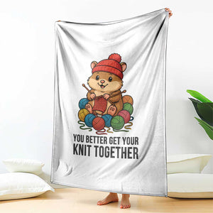 Cute Hamster Knitting Throw Blanket You Better Get Your Knit Together TS12 Print Your Wear