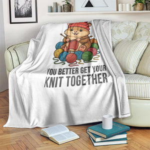 Cute Hamster Knitting Throw Blanket You Better Get Your Knit Together TS12 Print Your Wear