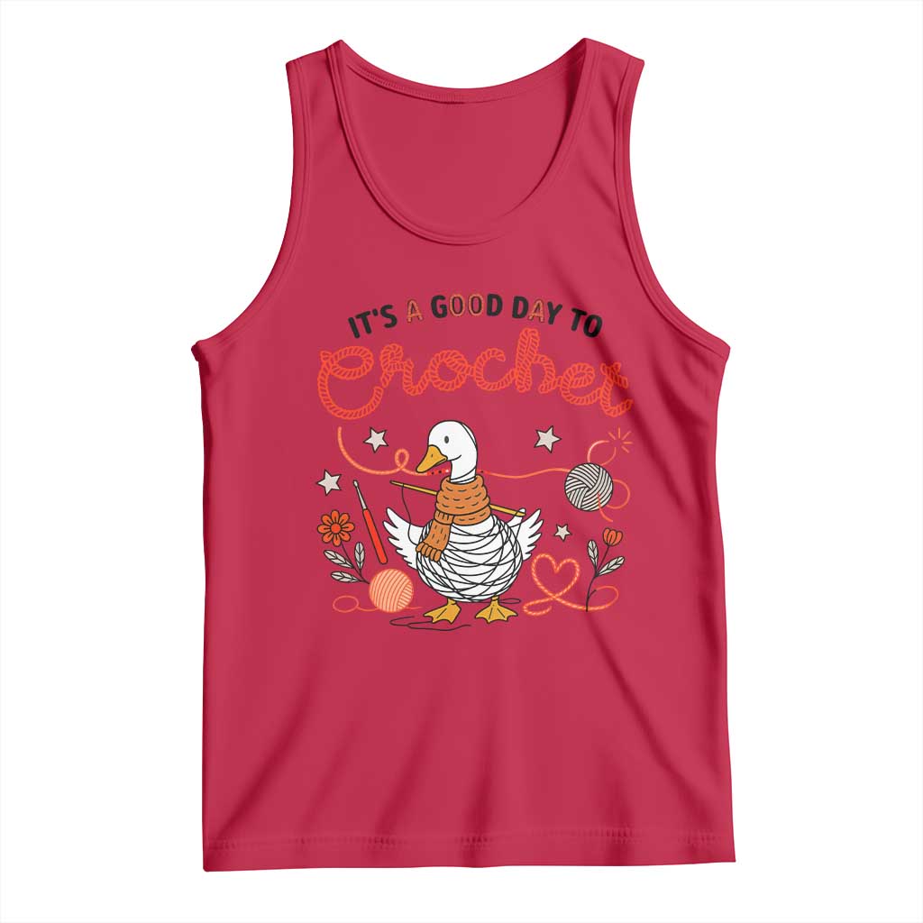 Funny Goose Crocheting Tank Top It Is A Good Day To Crochet TS12 Red Print Your Wear