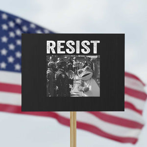 Portland Frog Protest Protest Sign Funny Rebel Gift TS12 Horizontal 18" × 24" Black Print Your Wear
