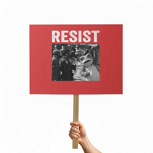 Portland Frog Protest Protest Sign Funny Rebel Gift TS12 Horizontal 18" × 24" Red Print Your Wear