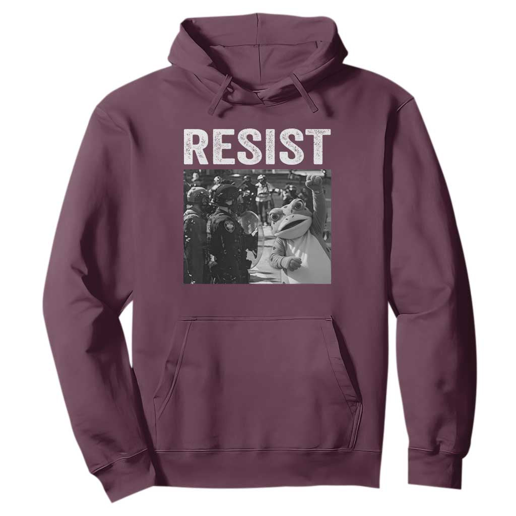Portland Frog Protest Hoodie Funny Rebel Gift TS12 Maroon Print Your Wear