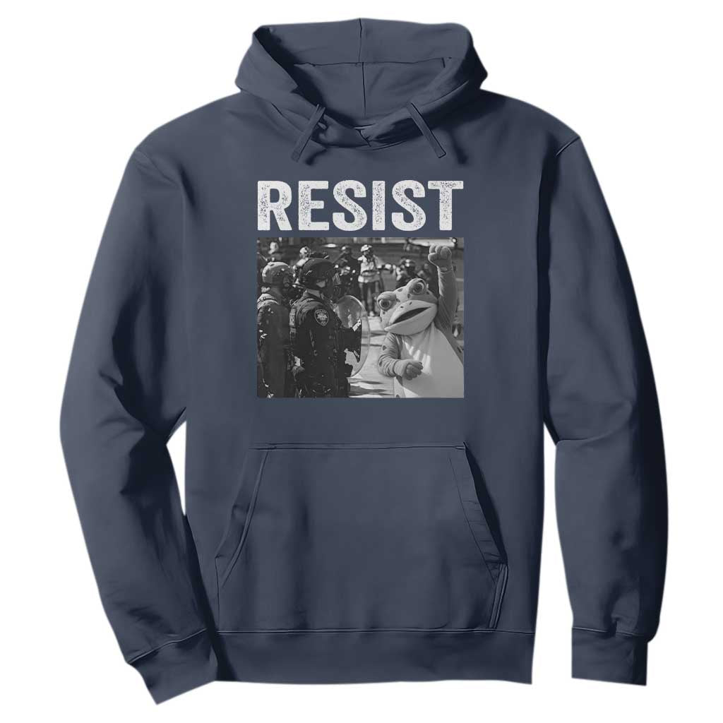 Portland Frog Protest Hoodie Funny Rebel Gift TS12 Navy Print Your Wear