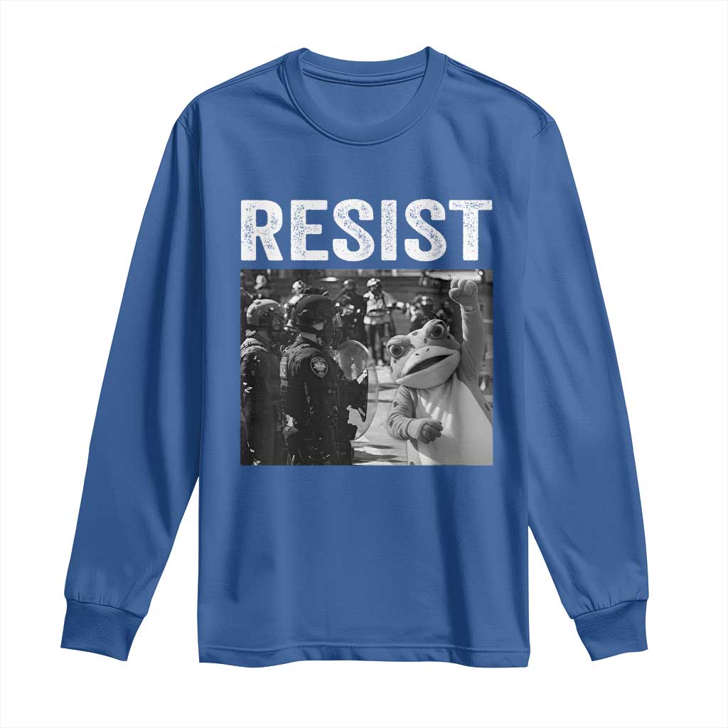 Portland Frog Protest Long Sleeve Shirt Funny Rebel Gift TS12 Royal Blue Print Your Wear