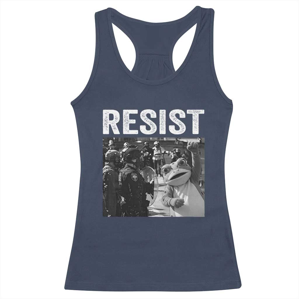 Portland Frog Protest Racerback Tank Top Funny Rebel Gift TS12 Navy Print Your Wear