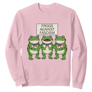 Frogs Against Fascism Sweatshirt Funny Portland Meme Humor Gift TS12 Light Pink Print Your Wear