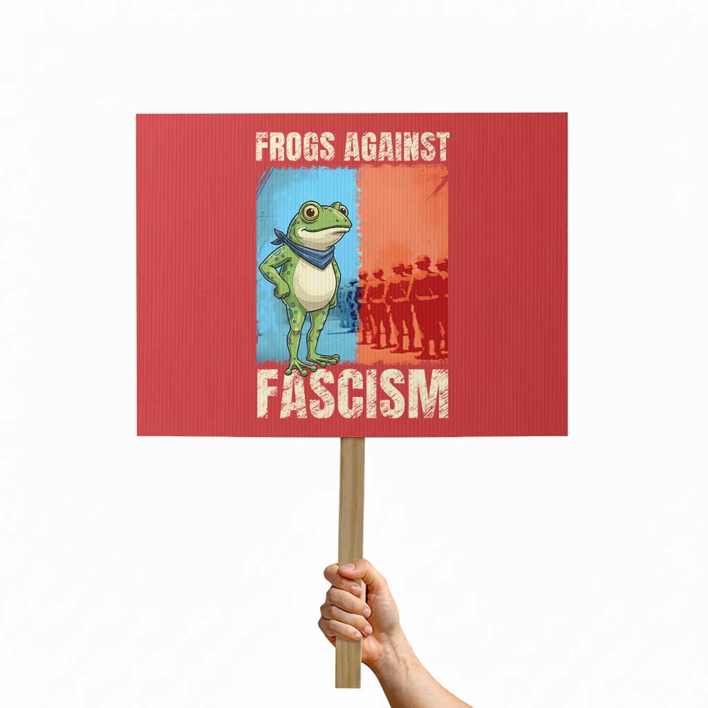 Frogs Against Fascism Protest Sign Portland Protest Vintage Meme Gift TS12 Horizontal 18