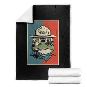 Resist Frog Meme Throw Blanket Portland Vintage Aesthetic Gift TS12 Black Print Your Wear