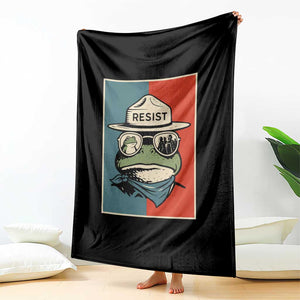 Resist Frog Meme Throw Blanket Portland Vintage Aesthetic Gift TS12 Print Your Wear