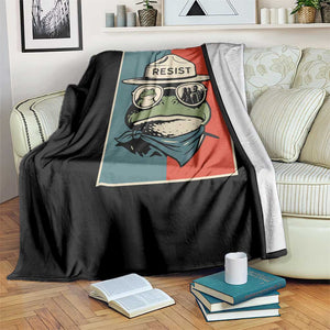 Resist Frog Meme Throw Blanket Portland Vintage Aesthetic Gift TS12 Print Your Wear