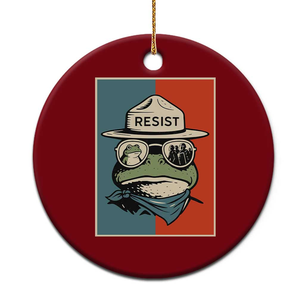 Resist Frog Meme Ceramic Ornament Portland Vintage Aesthetic Gift TS12 1pc Red Print Your Wear
