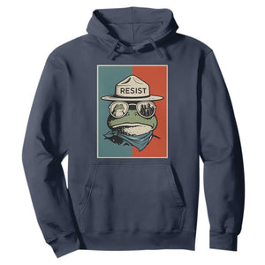 Resist Frog Meme Hoodie Portland Vintage Aesthetic Gift TS12 Navy Print Your Wear