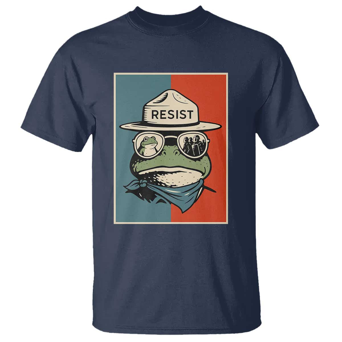 Resist Frog Meme T Shirt Portland Vintage Aesthetic Gift TS12 Navy Print Your Wear