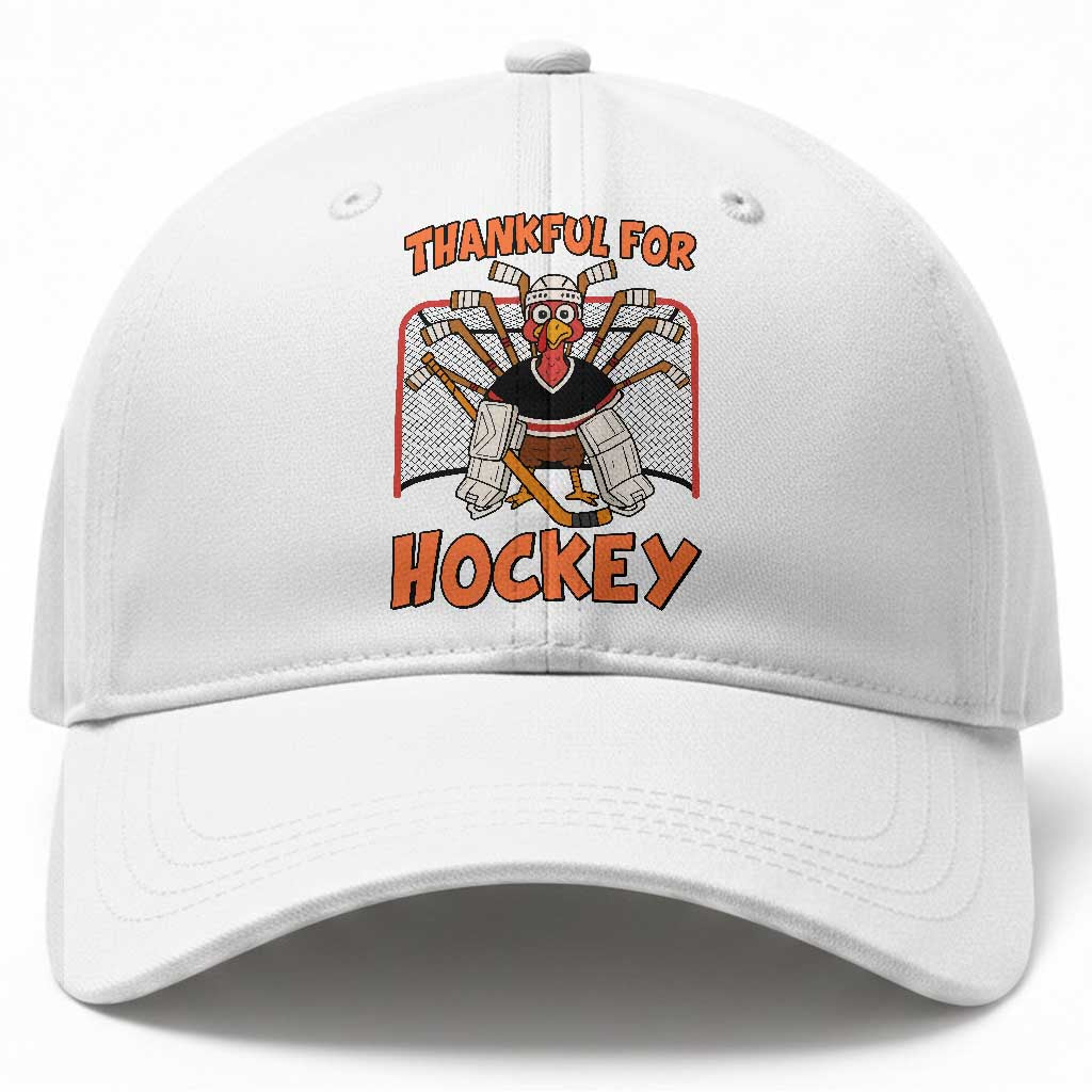 Thankful For Hockey Baseball Cap Funny Turkey Ice Hockey Player Gift TS12 Print Your Wear